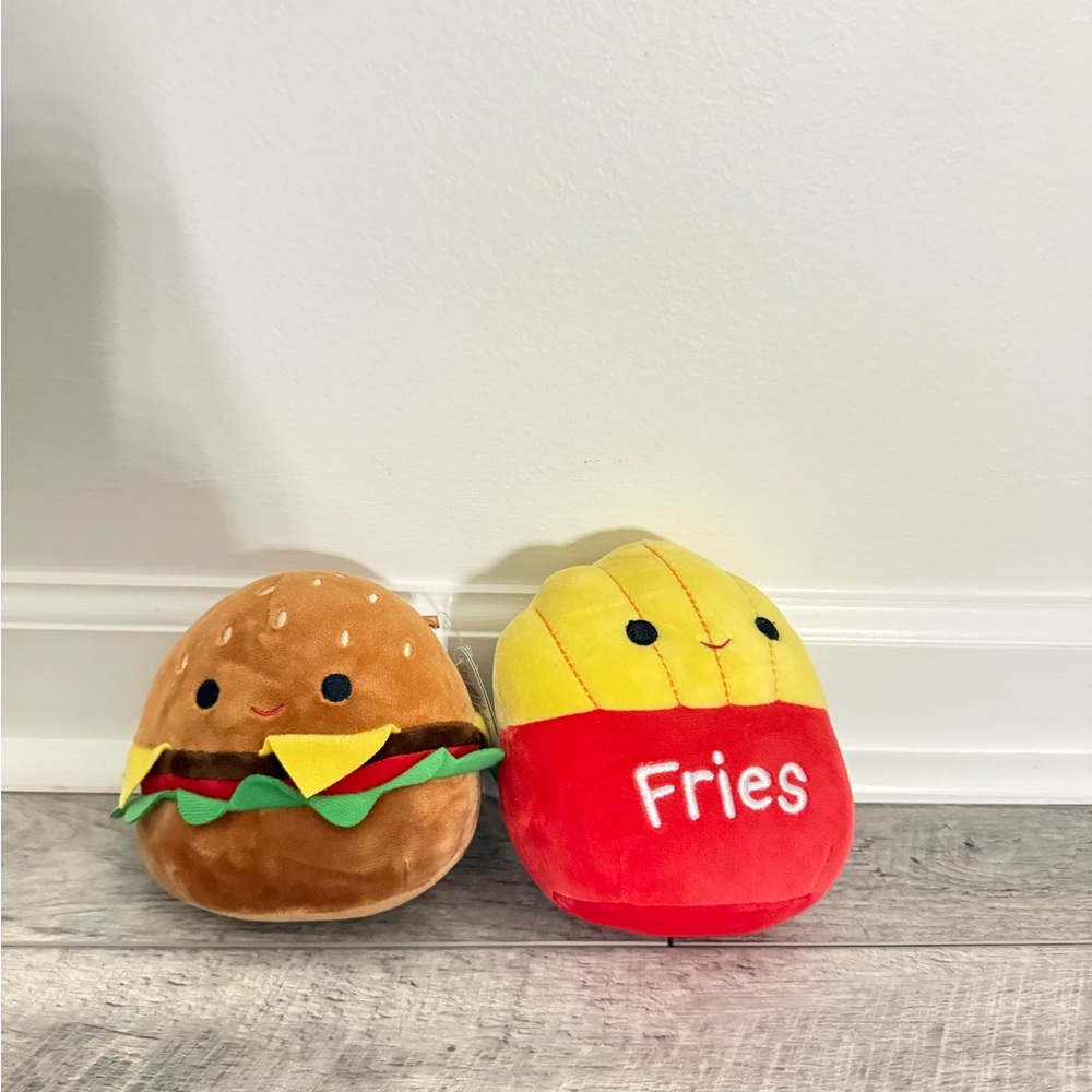 Hallmark Plush Burger and Fries Set - Brown, Yellow, Red